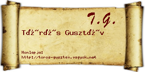 Törös Gusztáv névjegykártya