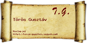 Törös Gusztáv névjegykártya